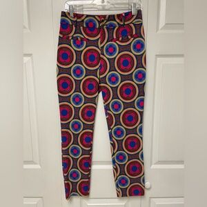 Anthropologie cotton geometric shape patterned ankle length pants size 4